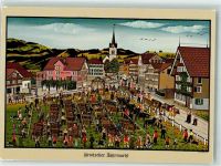 9107 Urnäsch Künstlerkarte Marktszene Jahrmarkt sign. W. Keller