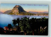 6976 Castagnola - Palme a Castagnola col Monte S. Salvatore e Lugano Palmen