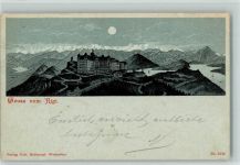 Rigi Kulm 1901 Schlumpf Lithographie / Mondschein