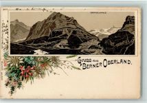 Grindelwald Nr. 597 - Gruss aus - Berner Oberland - Grindelwald , Erhaltung II AK Künzli Lithographie