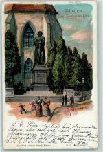 Zürich Zwinglidenkmal Serie Zürich Steinmann 1901 Lithographie