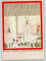 Werbeschätze Mohren Edition 1925 Im Club AK Sarotti Schokolade Künstlerkarte