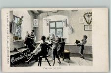 Chocolat Vinay - Serie V 28 Bild Nr. 5 1900 Bauernstube Kinder musizieren - Werbung Schokolade