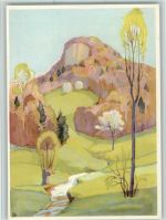 Werbeaktion 1940 Baselstädtische Liga Jurafluh sign. Otto Plattner Tuberkulose Künstlerkarte