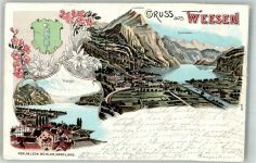 8872 Weesen 1898 Lithographie Adelskorrespondenz