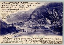 6474 Amsteg 1900 Foto AK Gotthardbahn
