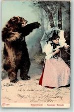 1911 - Berner Bär Frau Buch lesen Bibel Verlag Künzli 5298