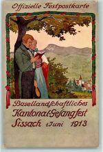 4450 Sissach 1913 Künstlerkarte Basellandschaftliches Kantonal Gesangfest sign. St. Ryf. Eggler