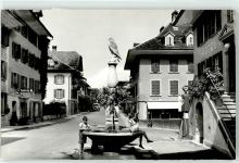 3714 Frutigen - Dorfplatz Adlerbrunnen Hotel