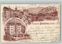 6173 Flühli LU 1900 BOAKC Lithographie Kuranstalt Sörenberg Neues Kurhaus Jos. Schmidiger