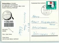 5430 Wettingen 1963 Künstlerkarte Ballonaufstieg zu Gunsten der Regionalen Kunsteisbahn