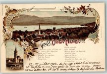 Aegerisee Lithographie Kirche Ober-Aegeri