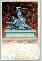 6370 Stans 1900 Lithographie Winkelried-Denkmal sign. Steinmann