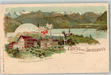 3655 Sigriswil Lithographie Kurhaus Pension Bären Thunersee Verlag Künzli Nr 356