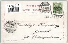 1000 Lausanne Losanna 1903 Lithographie / Künstlerkarte Kirche Assermentation du Grand Conseil 1803 Bahnpost Zug 0352