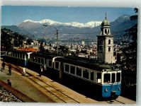 6900 Lugano Foto AK Eisenbahn Gelenkzug Lugano-Ponte Tresa Bahn