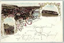 9424 Rheineck 1897 Lithographie Drahtseilbahn Schloss des Fürsten v. Hohenzollern