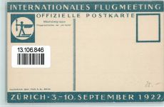 8000 Zürich 1922 - Intern. Flugmeeting - Fliegeraufnahme der ad Astra