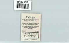 2042 Valangin - Vignette Wappen Kaffee Hag ca 1920-1940