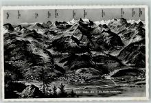 1860 Aigle - Vogelschau Alpen