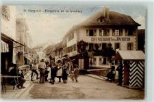 1898 St-Gingolph 1910 Gebrauchsspuren Gasthaus Cafe Restaurant de la Navigation Schließung der Grenze