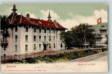 1897 Bouveret 1909 Gebrauchsspuren Hotel de la Foret Fahne