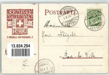 1700 Fribourg Freiburg Lithographie Schweizerischer Katholikentag 1906 Wappen Off. Festpostkarte