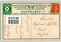 1824 Künstlerkarte sign. Hugentobler J.E.H. Gewehr Pfeife