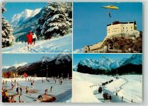 7553 Tarasp - Winter Eisläufer Pferdeschlitten Drachenflieger Skifahrer Curling