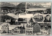 6060 Sarnen - See Postgebäude Gymnasium Landenberg Geschäft Franz Hurni-Enzmann Hexenturm