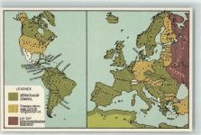 1920 - Karte der Völkerbundsstaaten zur eidg. Volksabstimmung Beitritt der Schweiz zum Völkerbund