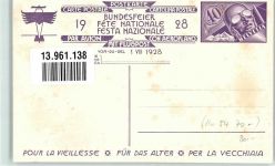 Flugpost Bundesfeier 1928 für das Alter sign. E. Beurmann Bundesfeier Ganzsachen Schweiz Künstlerkarte