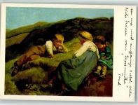 sign Koller - Kinder vom Hasliberg - Spendenkarte Pro Infirmis Schweiz 1940 AK mit Glitzer