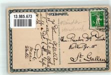 3655 Sigriswil 1916 Künstlersteindruck sign. Züricher, V.W. Justustal Bahnpost Zug 2544