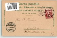 8712 Stäfa 1898 BOAKC Lithographie Kirche Pfarrhaus Neues Schulhaus