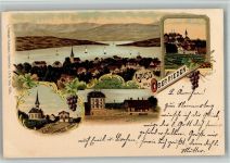 8942 Oberrieden BOAKC Kirche Bahnhof Lithographie