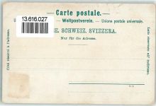 1890 St-Maurice Lithographie Hotel Pension Grisogono Pont et Chateau de St. Maurice Royale Abbaye