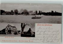 8606 Greifensee 1903 Foto AK Postkutsche Denkmal Pyramide Gasthaus zur Krone Motorschiff