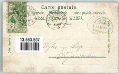 8307 Oberkempttal Effretikon 1900 Gebrauchsspuren Fabrik Maggi Gasthaus zur Haffnermühle Lithographie Bahnpost Zug 9