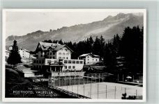 7077 Valbella 1944 Foto AK Tennis Post-Hotel