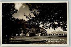 7302 Landquart 1935 Foto AK Ref. Kirche Bahnpost Räth.Bahn Zug 17