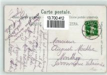 1530 Payerne 1912 BOAKC Hotel Terminus Kutsche Lithographie