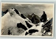Morteratsch Foto AK Bergsteiger Zuppogipfel Bernina Foto Gaberell