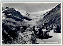7710 Alp Grüm - Gasthaus Sassal Masone Terasse mit Palügletscher
