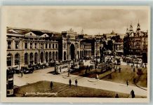 8000 Zürich 1922 Gebrauchsspuren Hauptbahnhof Auto Litfaßsäule Straßenbahn