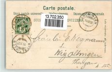 8627 Grüningen 1900 BOAKC Lithographie Kirche Schulhaus Verlag Künzli Nr 733