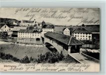 5430 Wettingen 1909 - Teilansicht mit Brücke, Verlag PVK 5442 - gute Erhaltung AK