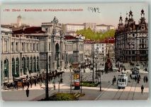 8000 Zürich - Bahnhofplatz Polytechnikum Universität Tram Pferdekutschen