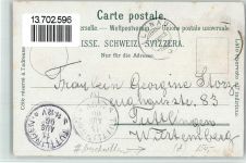 8308 Illnau 1906 BOAKC Lithographie Handlung J. H. Jucker Gasthaus Frohsinn Confiserie Asper & Comp. Kirche Sekundarschulhaus Pfarrhaus Beschnitten Gebrauchsspuren, bitte Scan genau beachten!