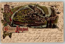 8462 Rheinau 1904 Gebrauchsspuren Lithographie Bahnpost Basel Zug 910